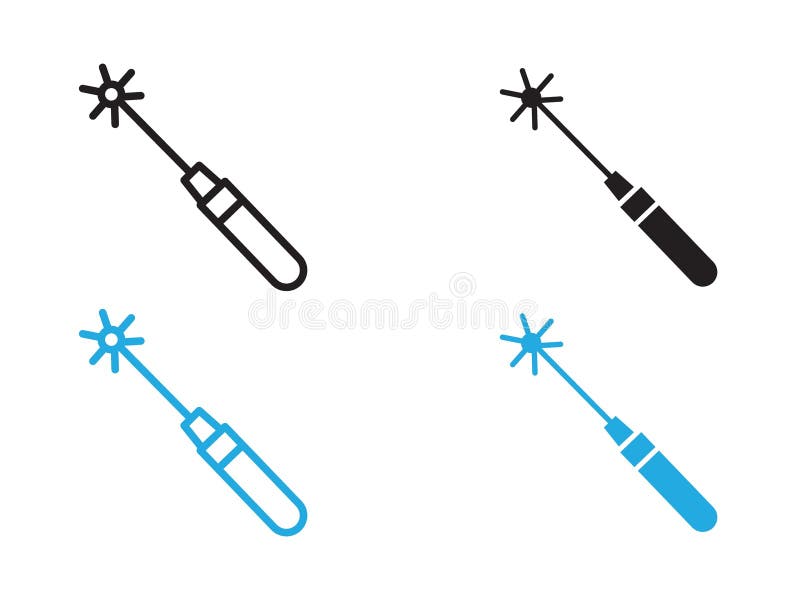 Laser icon black and white vector outline sign stock illustration