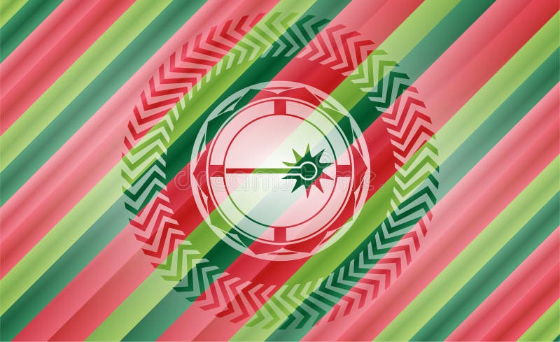 Laser icon inside christmas emblem background. EPS10 royalty free illustration.