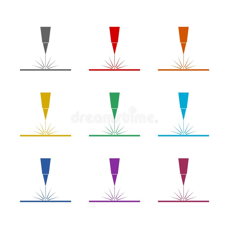 Laser icon isolated on white background. Set icons colorful vector illustration