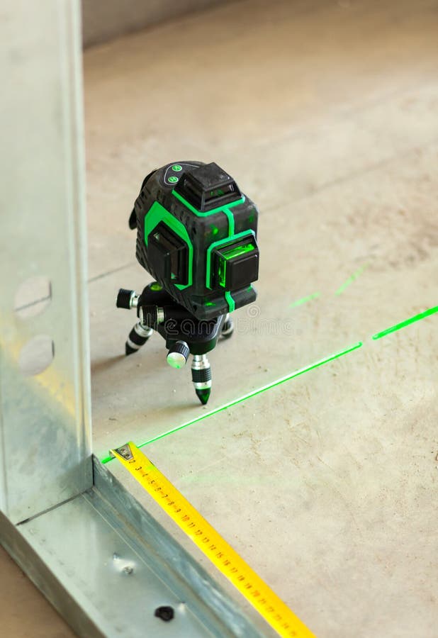 Laser Level Measuring Tool in Construction Site Stock Image Image of