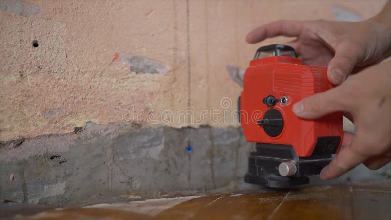 Laser Level At Work Laser Level And Concrete Walls And Floor