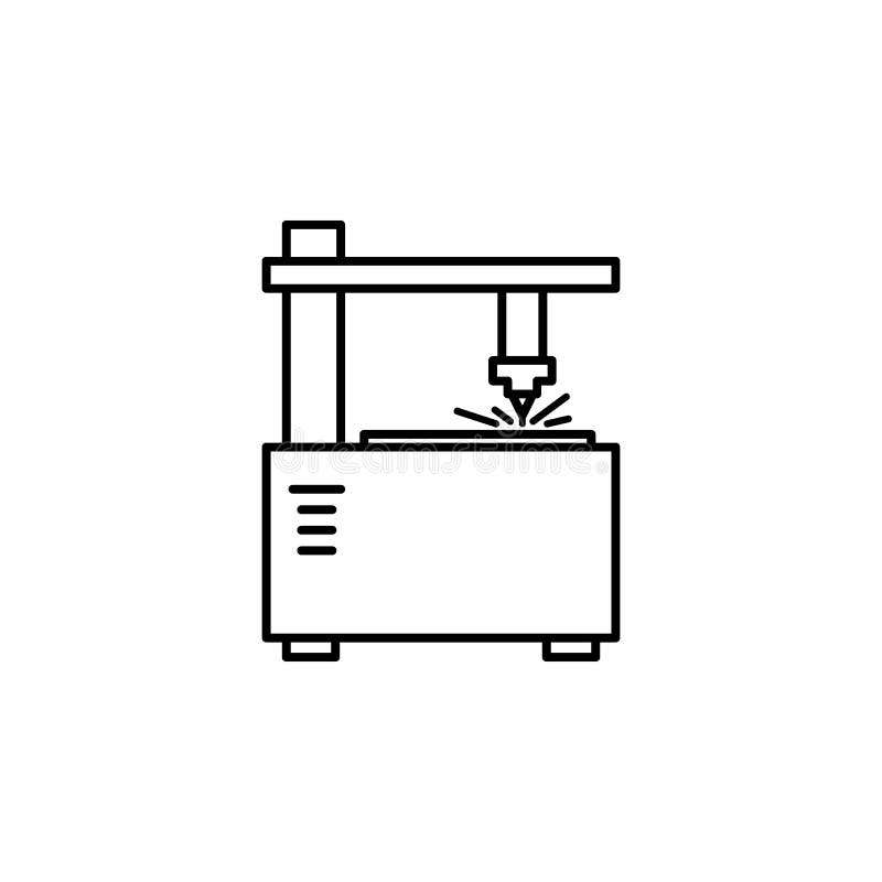 Laser machine icon. Element of laser application in production for mobile concept and web apps illustration. Thin line icon for vector illustration