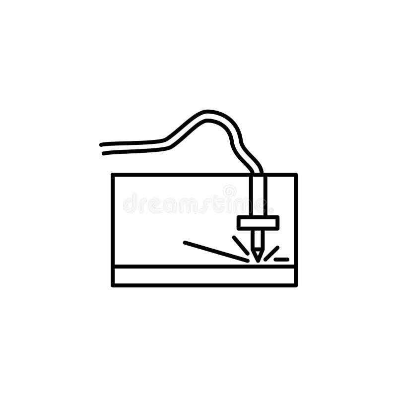 Laser machine icon. Element of laser application in production for mobile concept and web apps illustration. Thin line icon for royalty free illustration