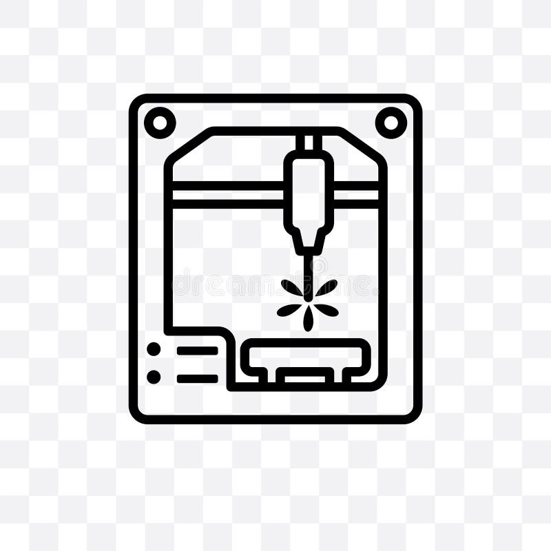 Laser Machine Icon In Filled Thin Line Outline And Stroke Style