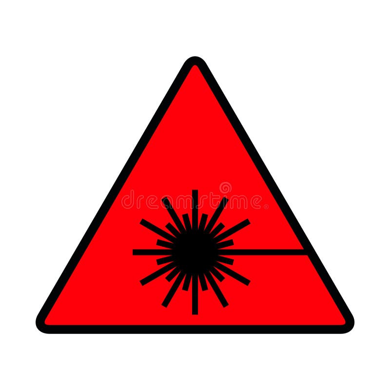 Laser Radiation Danger Label Icon, Safety Protection Information Symbol ...