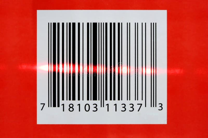 Laser reading a barcode