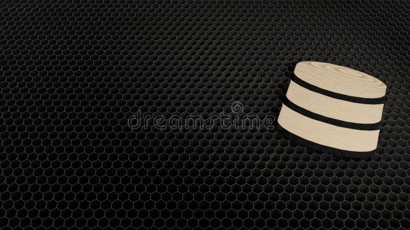 Laser-Schnittsperrholzsymbol der Datenbank stockfotos