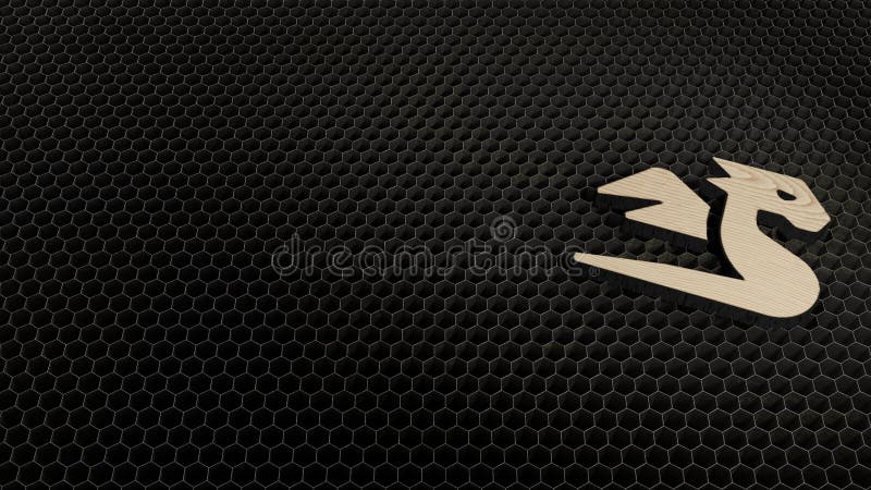 Laser-Schnittsperrholzsymbol des Drachen stock abbildung