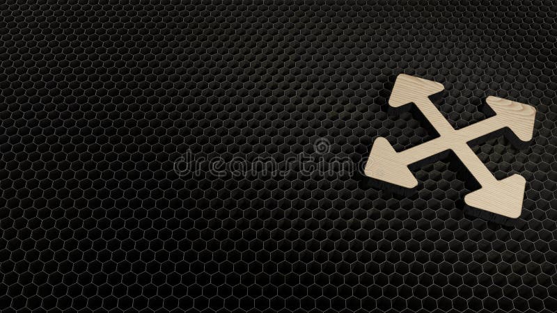 Laser-Schnittsperrholzsymbol von erweitern Pfeile Alt stockbilder