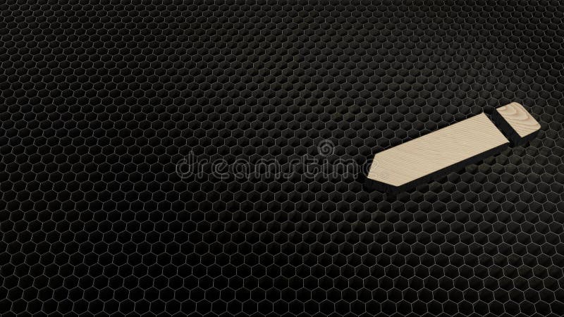 Laser-Schnittsperrholzsymbol von neuen Bleistiftknopf herstellen lizenzfreies stockbild