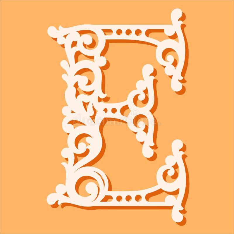 Laser-snittmall Initiala monogrambokstäver Utsmyckad blom- alfabetbokstav vektor illustrationer Laser-snittmall Initiala monogrambokstäver Utsmyckad blom- alfabetbokstav vektor illustrationer