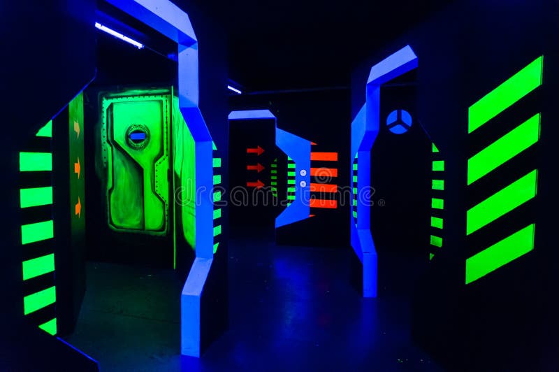 Laser tag arena editorial image. Image of tech, spooky - 46501780