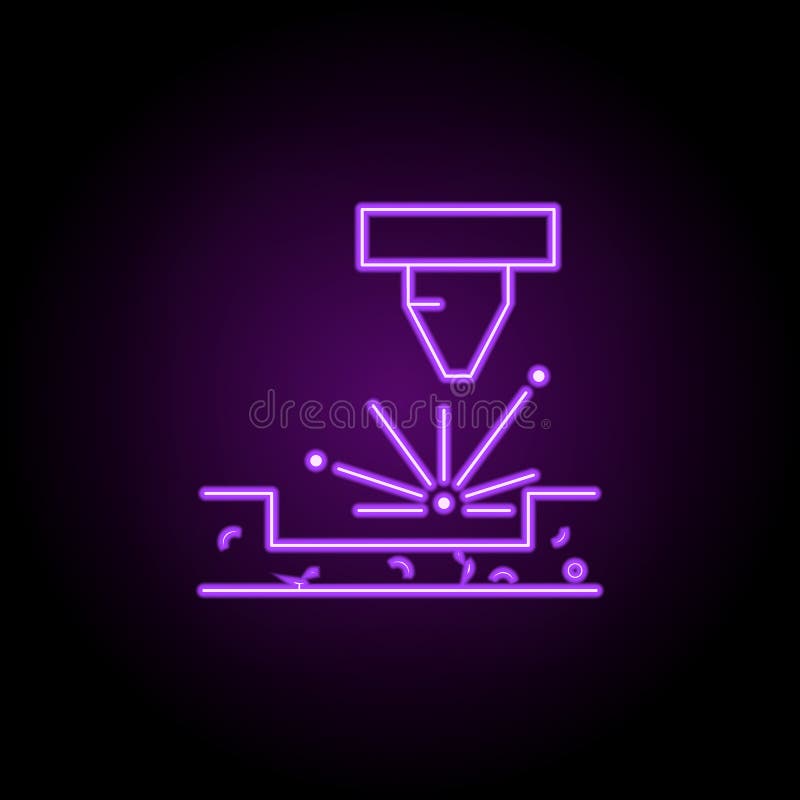 Laser wood cutting icon. Elements of Laser in neon style icons. Simple icon for websites, web design, mobile app, info graphics royalty free illustration