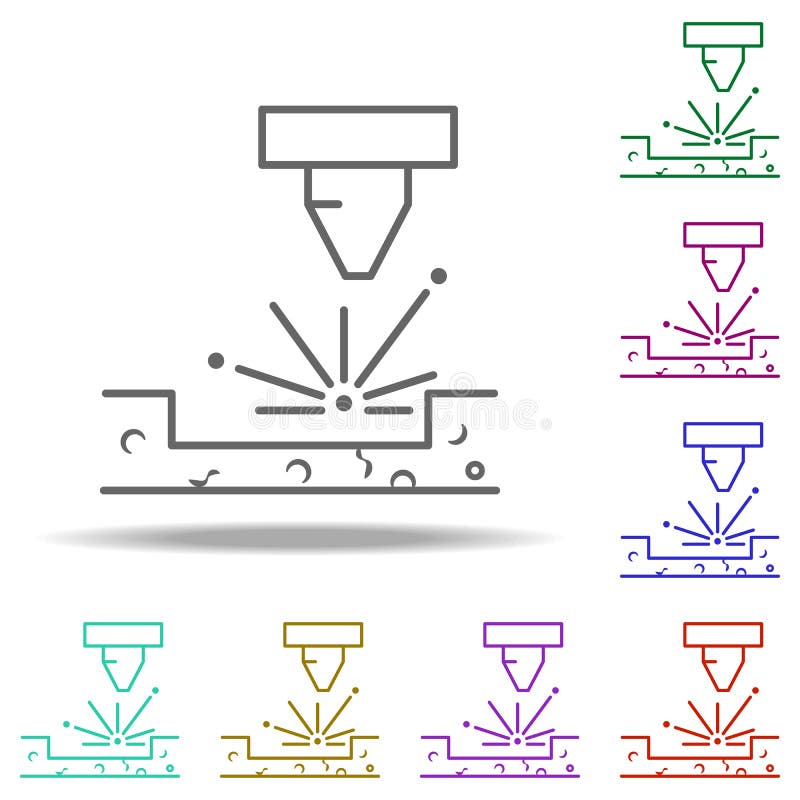 Laser wood cutting icon. Elements of Laser in multi color style icons. Simple icon for websites, web design, mobile app, info stock illustration