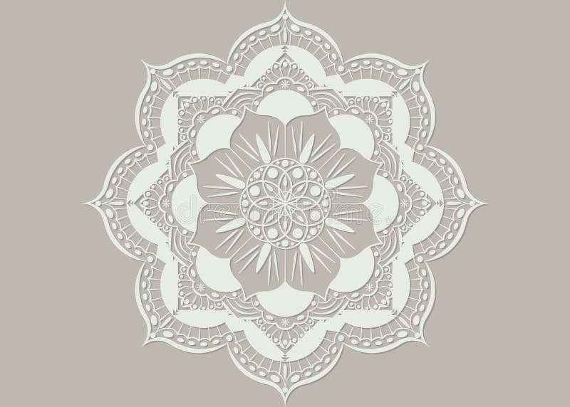 Laserbesnoeiing van een Bloem Mandala Uitstekende decoratieve elementen Oosters patroon, illustratie Islam, Arabisch, Marokkaanse