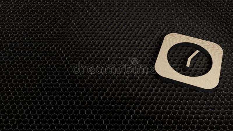 Laserschneidplywood-Symbol für Wecker stock abbildung