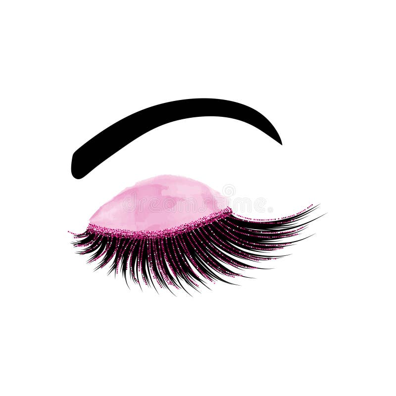 Lashes With Glitter Vector Illustration Stock Vector Illustration Of