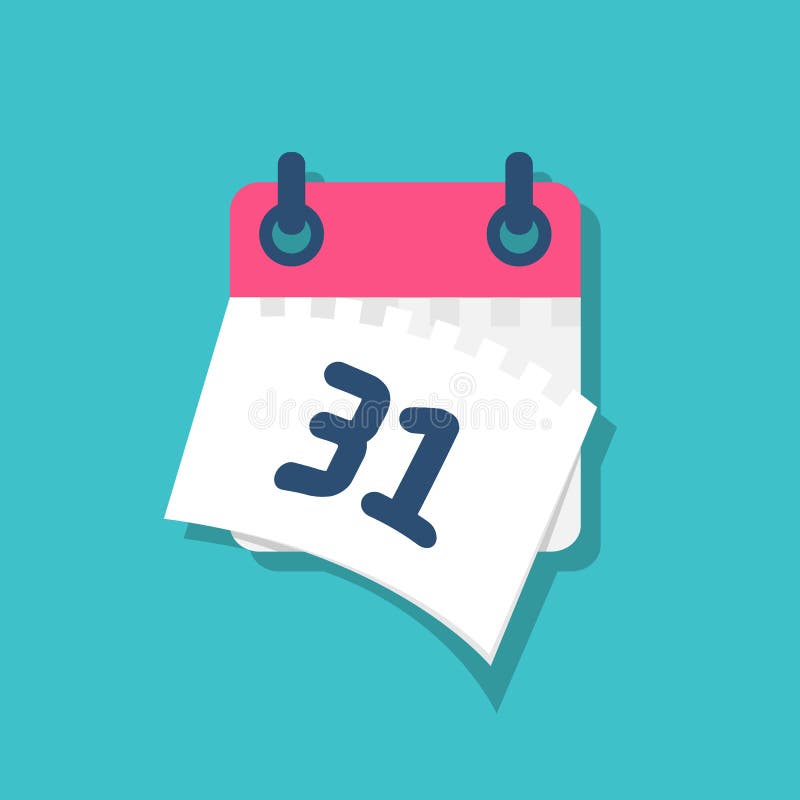 Last Day of the Calendar. the 31st Stock Vector Illustration of