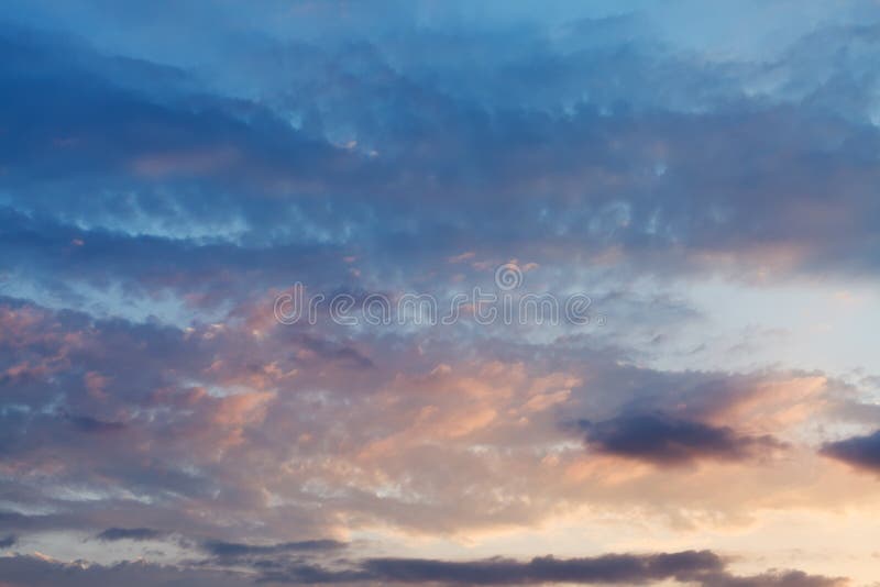 Last Pink Sun Light in Blue Sky at Sunset Stock Photo - Image of heaven