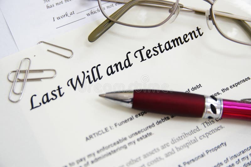 Last Will stock image