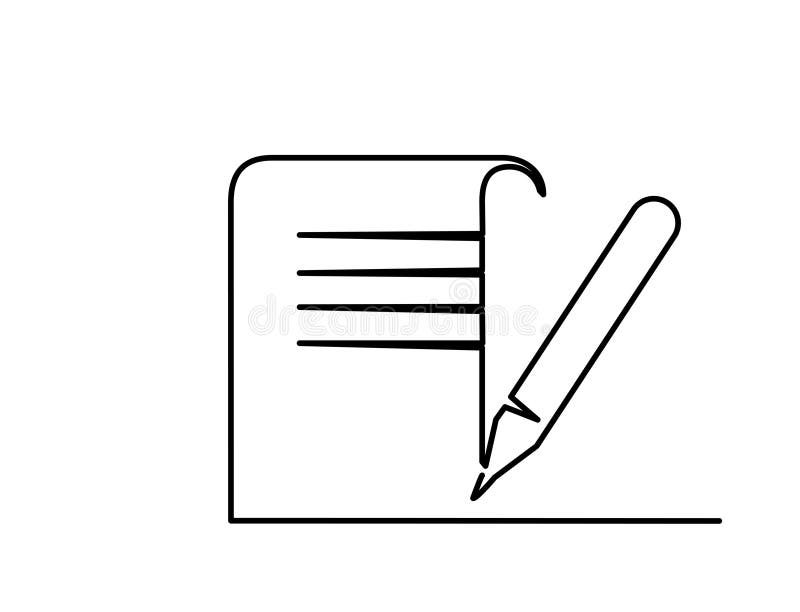 Last will and testament document on scroll outline icon. Holographic will, self-proved or notarial testament on scroll. Continuous one line drawing. Vector illustration