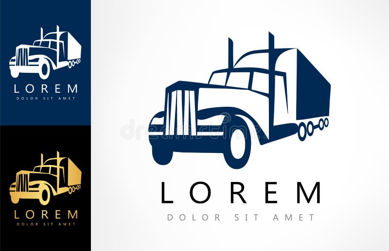 Lastbil Logo Vector stock illustrationer Lastbil Logo Vector stock illustrationer