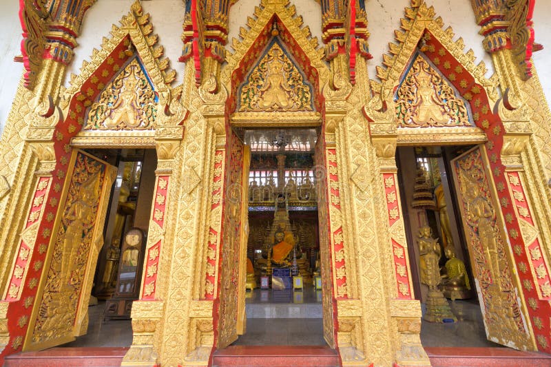 Lat Phrao, Bangkok / Thailand / January 1, 2020 : Wat Lat Phrao, Beautiful temple. Not ancient but particular