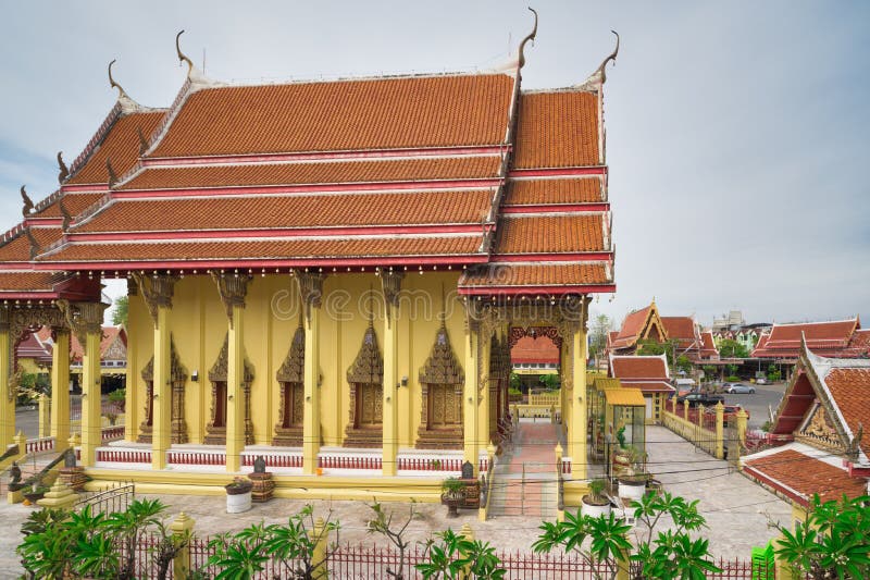 Lat Phrao, Bangkok / Thailand / January 1, 2020 : Wat Lat Phrao, Beautiful temple. Not ancient but particular