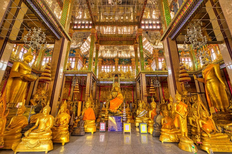 Lat Phrao, Bangkok / Thailand / January 1, 2020 : Wat Lat Phrao, Beautiful temple. Not ancient but particular