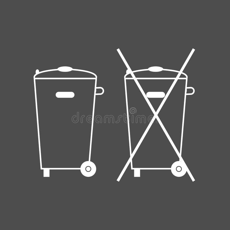 Lata de lixo cruzada-para fora, sinal Nenhum ícone do escaninho de lixo O recipiente recicla Ilustração do vetor Branco no fundo ilustração do vetor Lata de lixo cruzada-para fora, sinal Nenhum ícone do escaninho de lixo O recipiente recicla Ilustração do vetor Branco no fundo ilustração do vetor