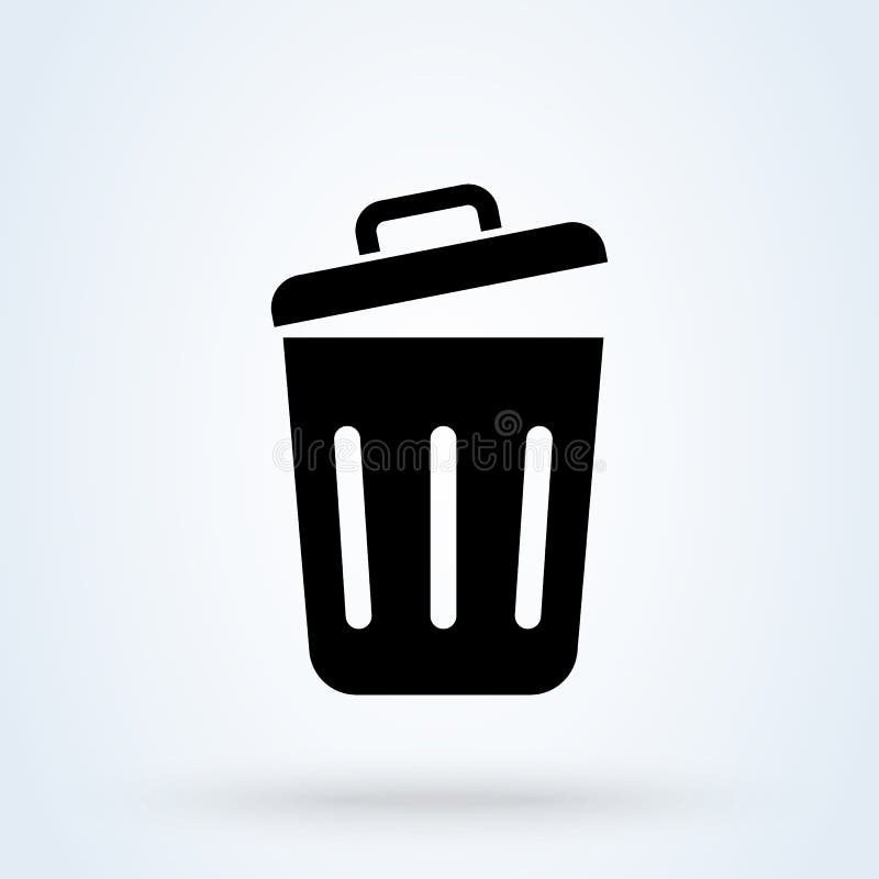 Trash Can, Rubbish Bin. Simple vector modern icon design illustration eps. Trash Can, Rubbish Bin. Simple vector modern icon design illustration eps