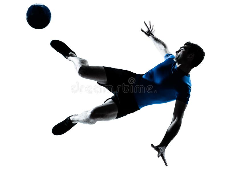 latająca futbolowa kopania mężczyzna gracza piłka nożna zdjęcia stock latająca futbolowa kopania mężczyzna gracza piłka nożna zdjęcia stock