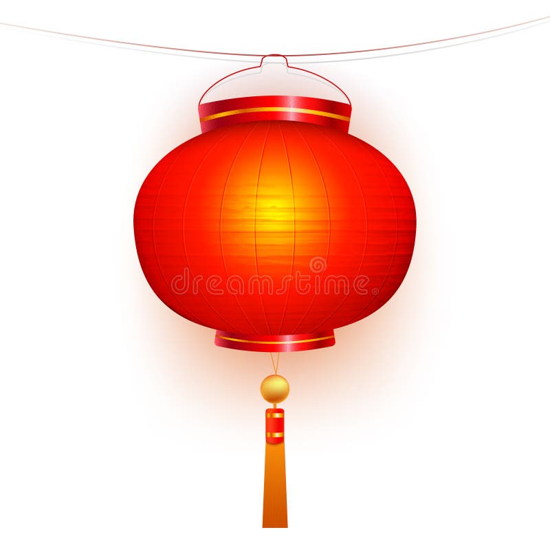 Red Chinese traditional paper lantern. Isolated on white background. Symbol of harmony, happiness, vitality. Red Chinese traditional paper lantern. Isolated on white background. Symbol of harmony, happiness, vitality.