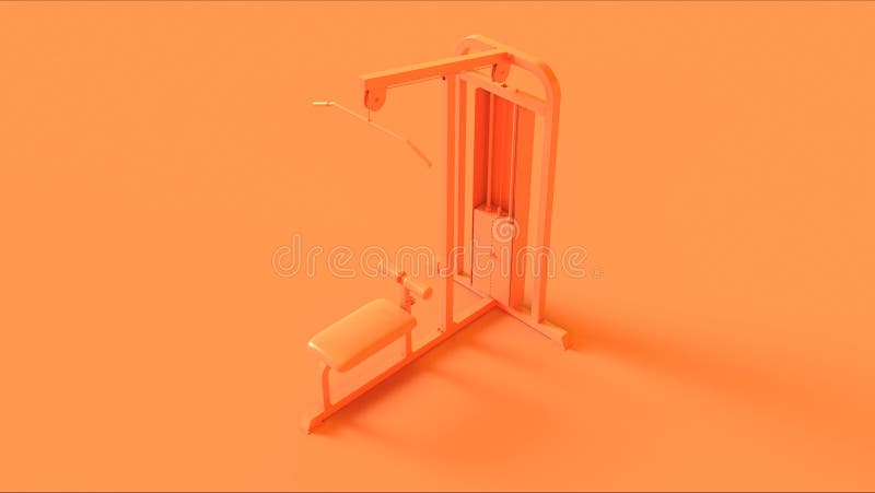 Orange Lats Pull Down Weight Machine 3d illustration 3d rendering. Orange Lats Pull Down Weight Machine 3d illustration 3d rendering