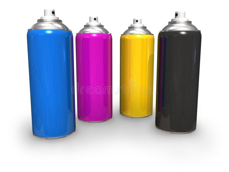 Latas de pulverizador de CMYK ilustração stock Latas de pulverizador de CMYK ilustração stock