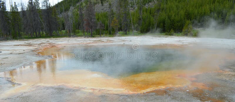 Late Spring in Yellowstone National Park: Emerald Pool of the Emerald Group in the Black Sand Basin Area of Upper Geyser Basin