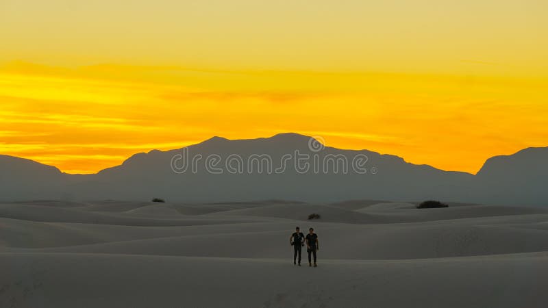 Late Sunset over the Desert White Sands of New Mexico royalty free stock photo Late Sunset over the Desert White Sands of New Mexico royalty free stock photo