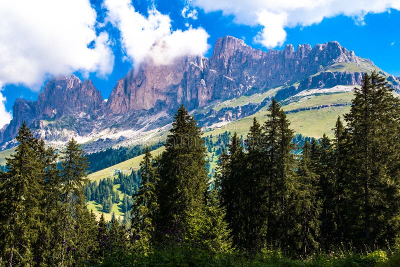 The Latemar, a Mountain in the Italian Dolomites Stock Photo - Image of ...