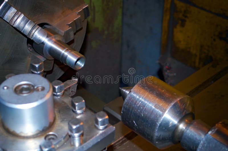Lathe, cutting tool stock photo. Image of silver, machinery 36556360