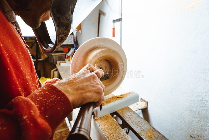 Lathe on a tree royalty free stock image
