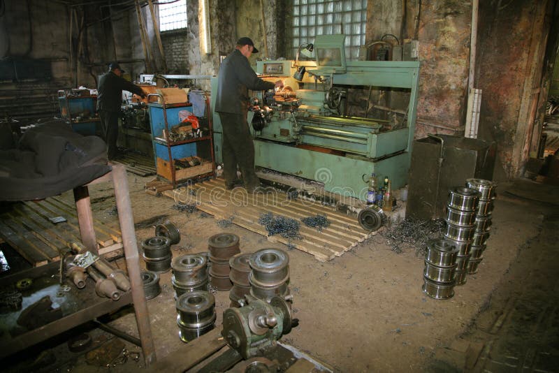Lathe and the turner stock photography