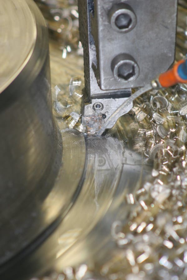 Lathe Turning Stainless Steel Stock Image Image of metal, technology