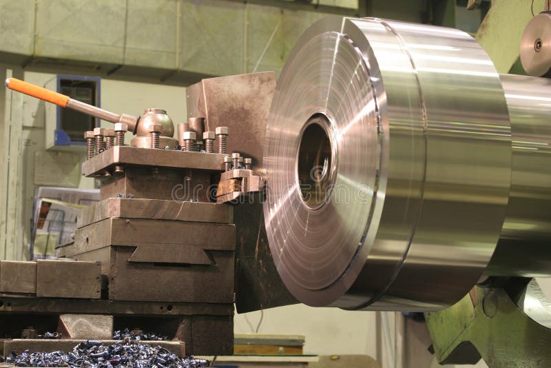 Lathe Turning Stainless Steel Stock Image Image of tool, industrial