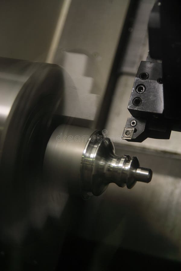 Lathe at work. stock images