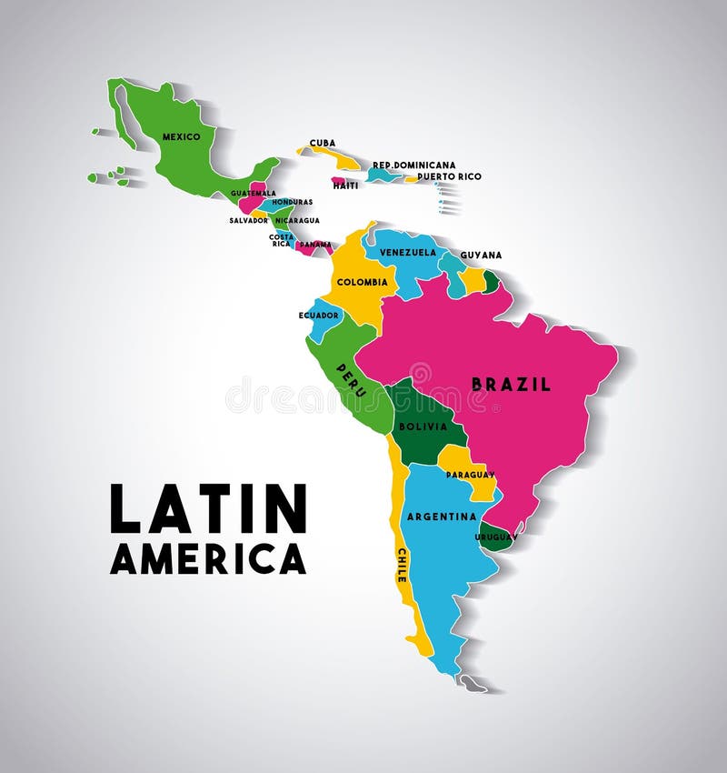 Latin america map stock illustration. Illustration of outline - 82996786