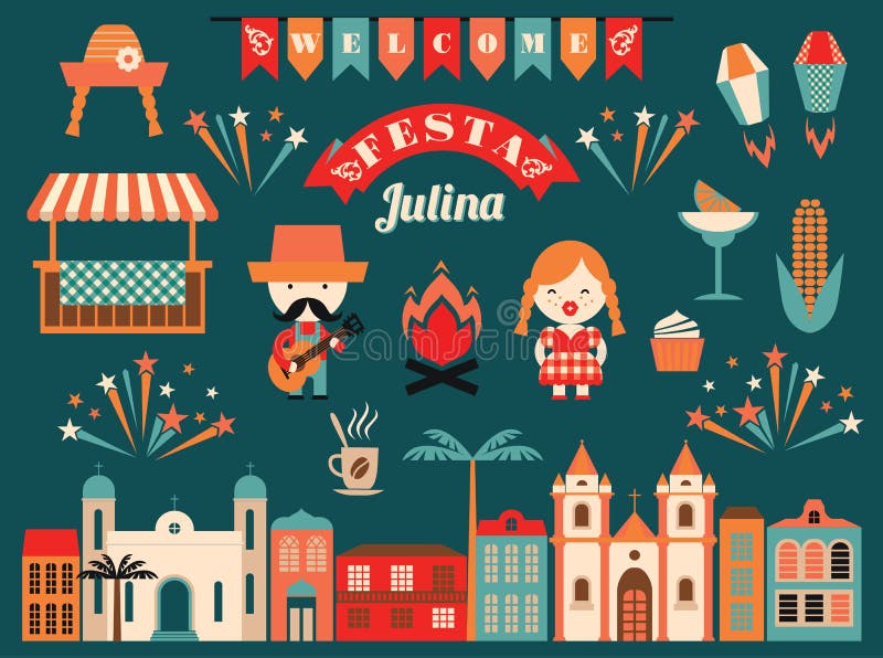 Latin American holiday, the June party of Brazil. stock illustration Latin American holiday, the June party of Brazil. stock illustration