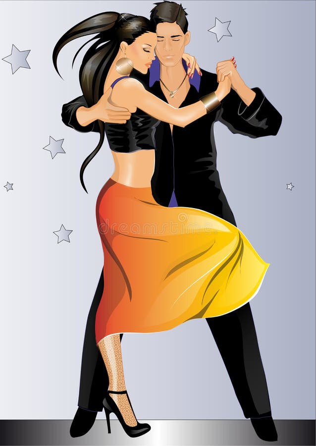 Illustrazione vettoriale di latina coppia di danza.