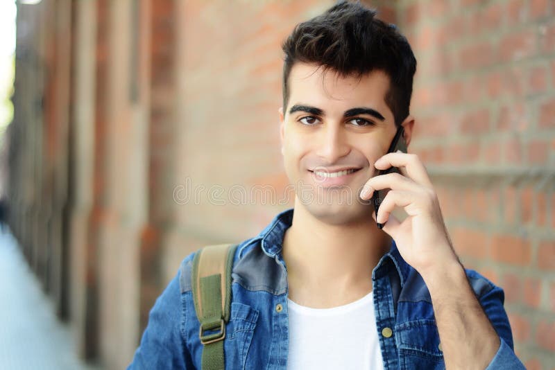 Latin Man Talking on the Phone Stock Photo - Image of conversation ...