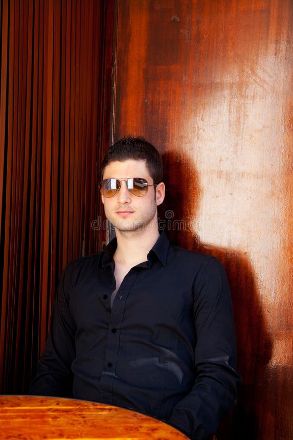 Latin Mediterranean Handsome Man with Sunglasses Stock Photo Image of