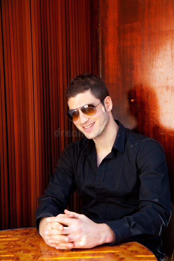 Latin Mediterranean Handsome Man with Sunglasses Stock Photo Image of